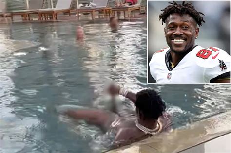 antonio brown naked in a pool